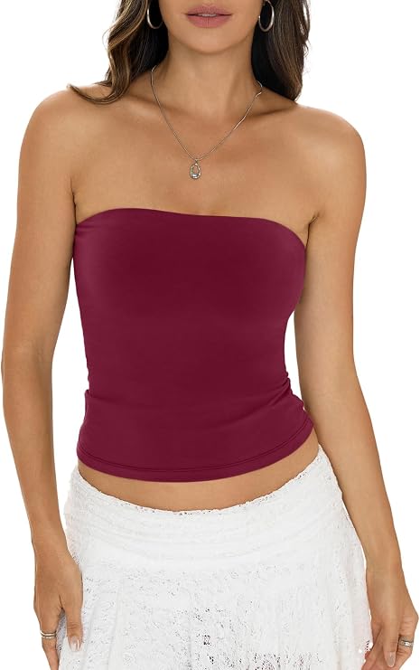 EasyGala Womens Cotton Tube Tops Sexy Basic Fitted Strapless Tank Tops 2026