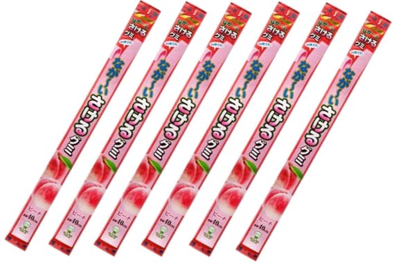 Long type Sakeru Gummy 40 cm,Japanese peach gummy candies. 6 packs No.a258