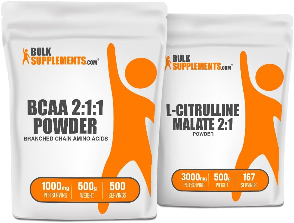 BulkSupplements BCAA 2:1:1 500g + Citrulline Malate 2:1 500g Bundle