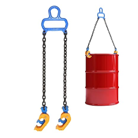 Drum Lifter Chain Sling, 1 Ton, for 55 Gallon Metal/Plastic Drums