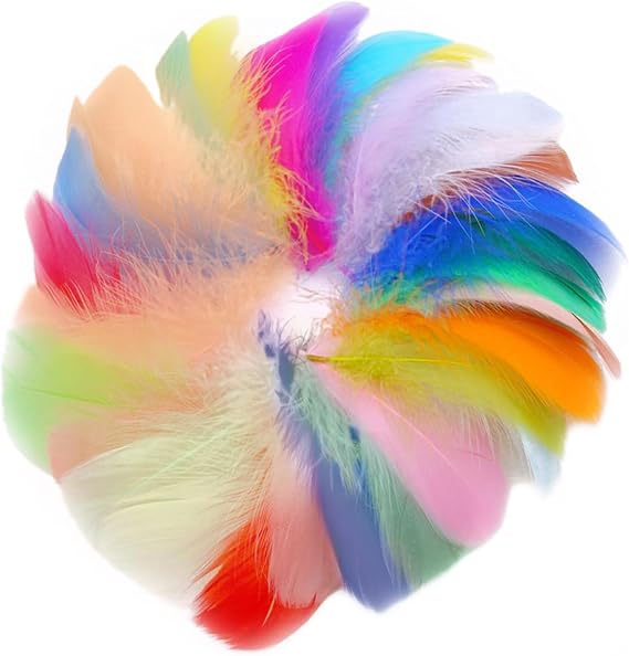 150PCS Feathers for Crafts, 5-8cm Colorful Feathers in Bulk