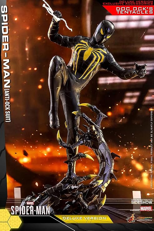 Hot Toys Marvel Spider-Man Game Spider-Man (Anti-Ock Suit) Deluxe 1/6 Scale 12" Action Figure