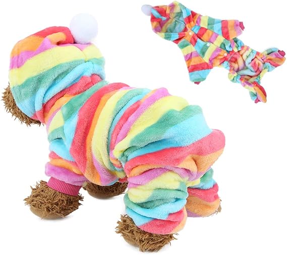Zerodis Pet Dog Cat Warm Pajamas Clothes Autumn Winter Pet Hoodies Doggy Fashion Jumpsuit Apparel for Small Dogs(XS)