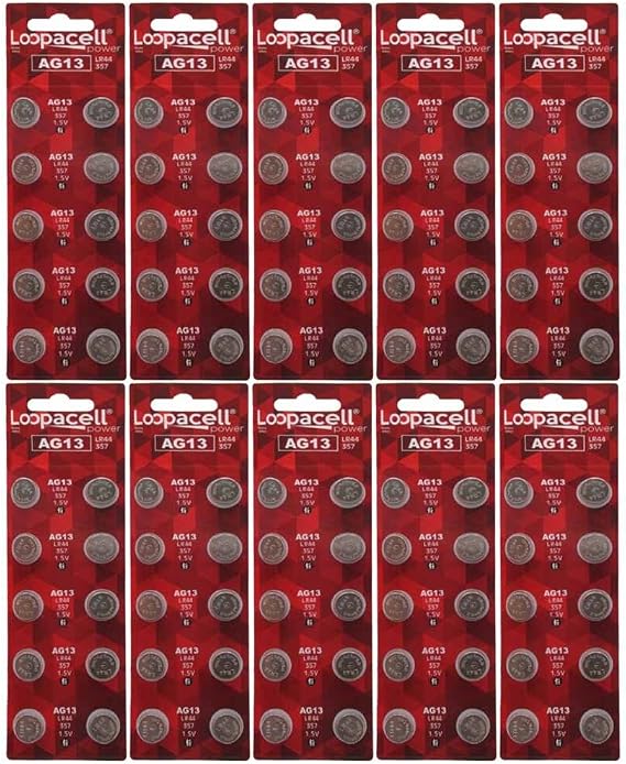 100 Pack LOOPACELL LR44 AG13 357 L1154 A76 Button-Cell Batteries