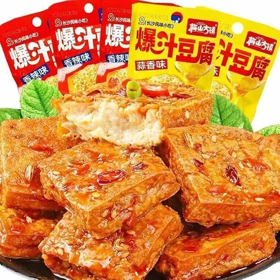Spicy garlic bean curd,Fresh tender tofu,Healthy nutritious snacks,Instant meal replacement food,Mala latiao,Leisure food,Spicy bar snacks,Delicious Chinese snack gifts (Mix 2 flavors,20bags)