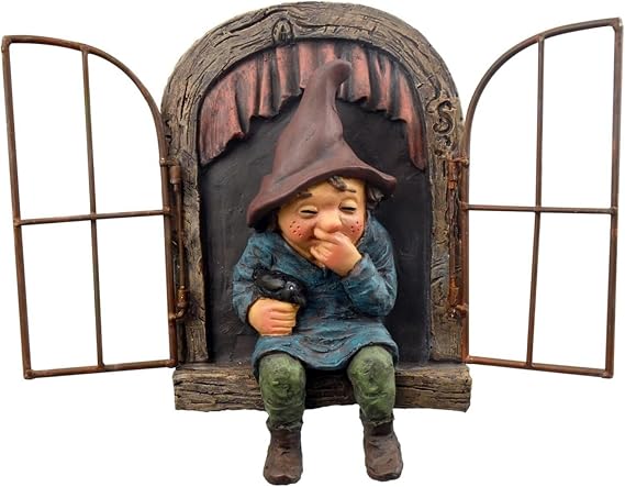 YWHWXB Elf Out The Door Tree Hugger,Garden Gnome Fairy Statue,Funny Garden Tree Decoration,Hanging Hand-Painted Sculpted Tree Faces Decor for Patio Yard Lawn Porch Decoration