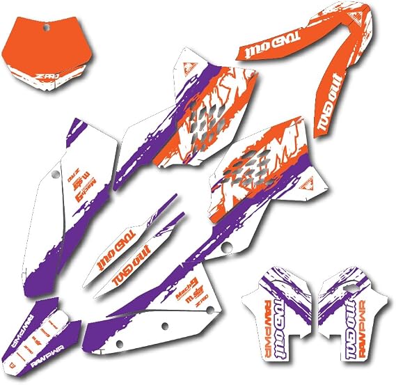 Orange, White & Purple Slick Racing Graphics Kit fits 07-10 KTM SX SXF XC XCF 125 150 200 250 300 450 Decal Sticker kit