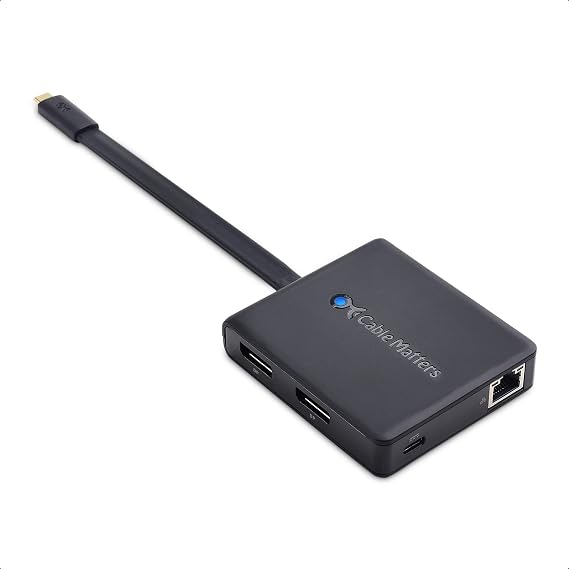 Cable Matters Dual Monitor USB C Hub, Dual 4K DisplayPort, 60W Charging
