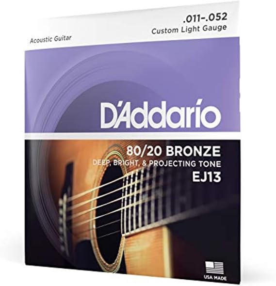 Daddario Ej13 Akustik Gitar Tel Seti, 80/20 Bronz Custom Light G