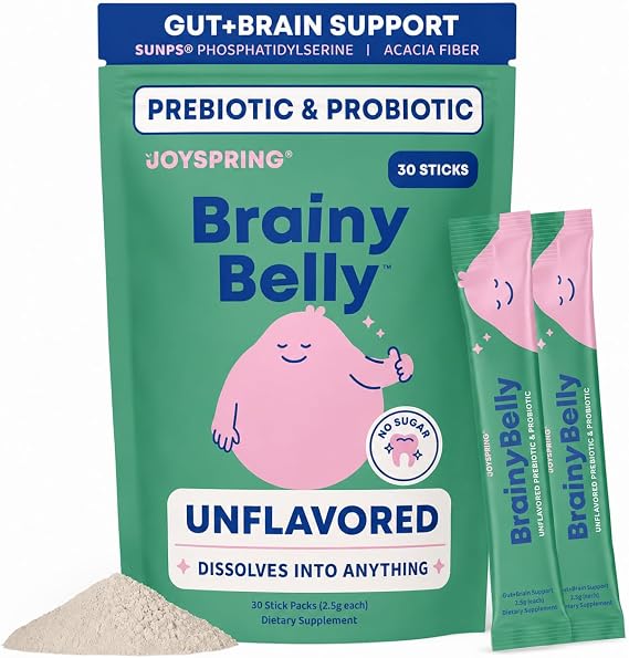 JoySpring BrainyBelly Kids Probiotic, Brain & Gut Support, Unflavored