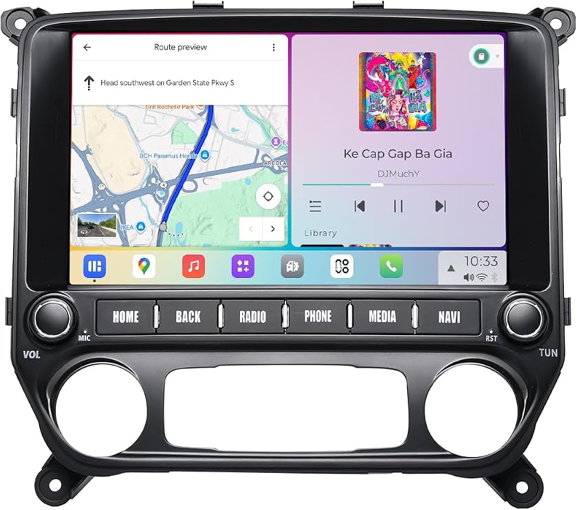 8+256GB Head Unit for Chevrolet Silverado 2014-2019, with Carplay & Android Auto, 11.6" QLED Screen, BT 5.0, DTS, 4G LTE/5G WiFi, Vivid 13, Android 13 Radio, GPS Nagivation