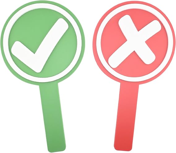 Voting Sign Set, Red and Green Handle