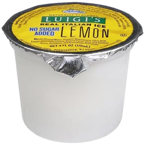 LUIGI'S Real Juice Italian Ice Cups, Refreshing Lemon Flavor, 4 oz (Bulk 48 Pack) - Fat-Free, Dairy-Free, Gluten-Free Frozen Dessert Cups for Summer Parties, BBQ, Kids Snacks & Foodservice