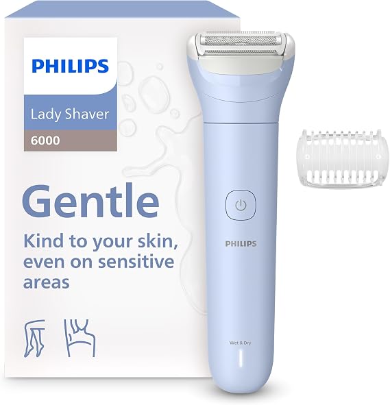 Philips Lady Shaver Series 6000 - Cordless, Wet & Dry Electric Shaver, 3-Blade Shaving System, for Legs & Body, 80 Mins. Runtime, Model BRL127/00