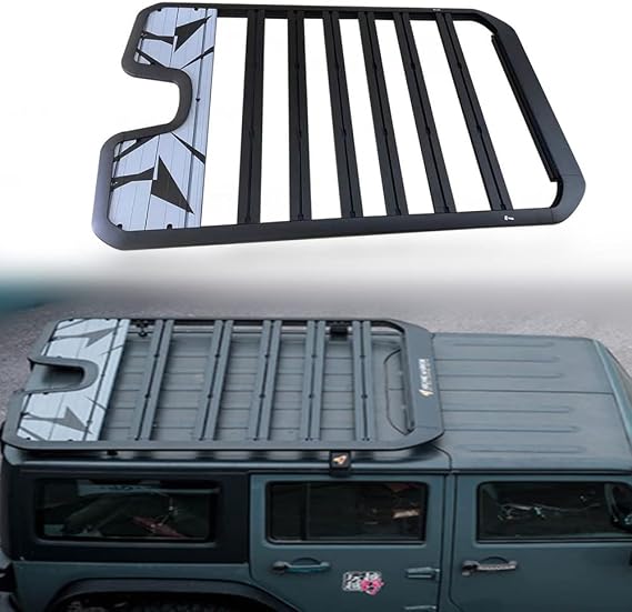 Roof Rack Luggage Carier Cargo Basket Thickened Aluminium Alloy Fit for J eep Wrangler JL 2018++