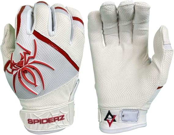 2023 Spiderz Pro Model Batting Gloves: Black/White