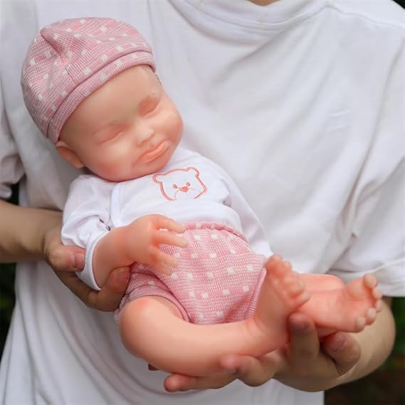 18 inch Realistic Full Silicone Baby Doll,Lifelike Reborn Baby Dolls, Toy, and Collectible.Bald Girl 045