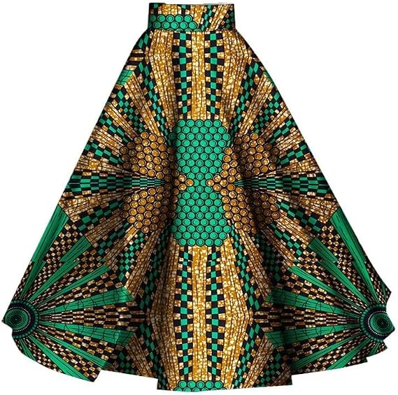 BAZINRICHE Women African Floral Print Skirt Ankara Maxi Skirt