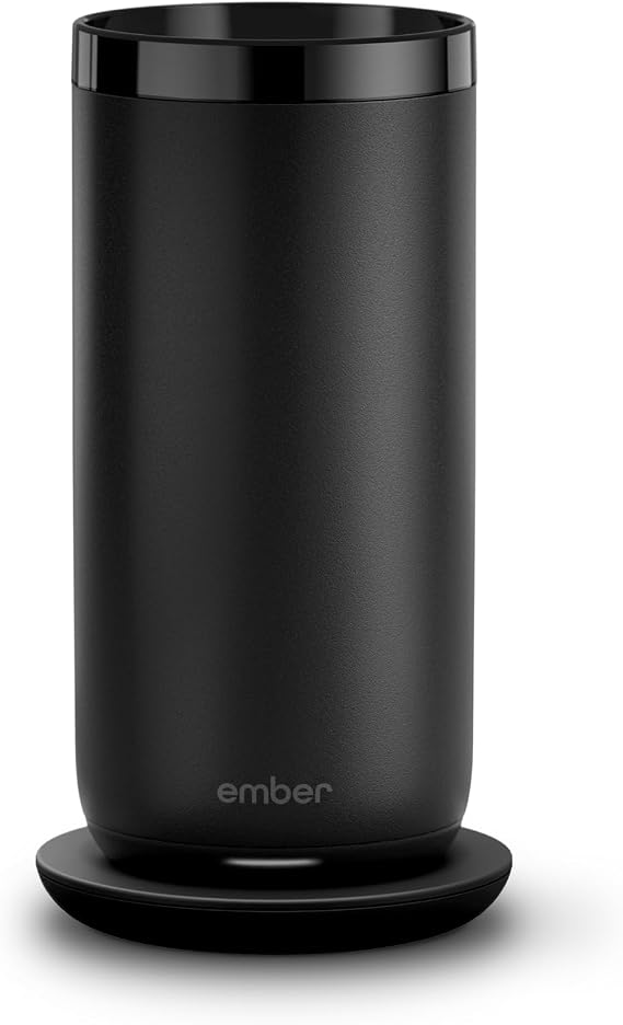 Ember Smart Tumbler App-Controlled Heated Coffee Mug, Stainless Steel Tumbler, 16oz Black, 3-Hour Battery