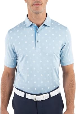 Clover Print Twill Polo in Jersey Fabric