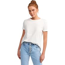 Dilvin Bisiklet Yaka Basic T-shirt Ekru ekru s