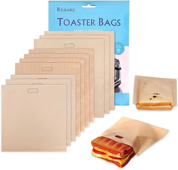 Samshow 10 Toaster Bags Reusable, 3 Sizes