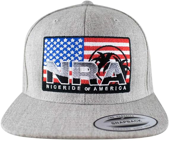 NRA Classic Snapback Trucker Baseball Hat Heather Grey