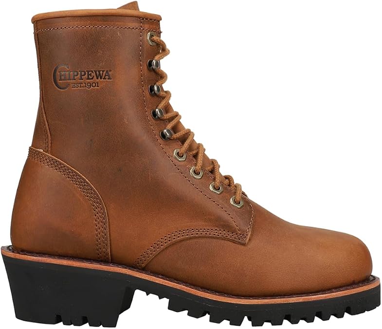 Chippewa Mens Classic 2.0 Limited Edition Logger 8 Inch Waterproof Round Toe Work/Duty - Brown - Size 10 D