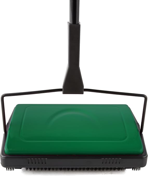Yocada Carpet Sweeper Cleaner Manual Non-Electric Hand Push Green | for Home Office Low Carpets Rugs Undercoat Carpets Pet Hair Dust Scraps Paper Small Rubbish Cleaning with a Brush