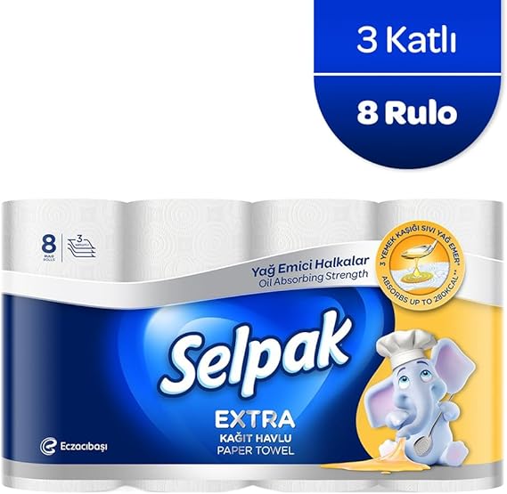 Selpak Extra Kağıt Havlu Yağ Emici 8'li