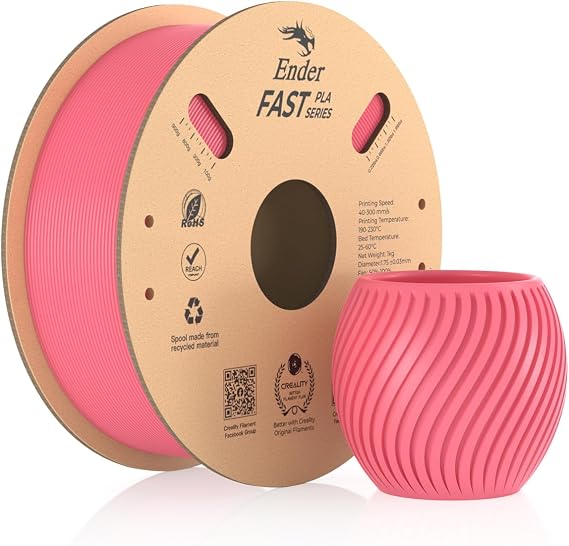 Creality Rare Fast PLA Filament 1.75mm, 3D Printer Filament High Speed up to 300mm/s, Recyclable Cardboard Reel, Suitable for Most FDM 3D Printers - 1kg (2.2lb) Pink