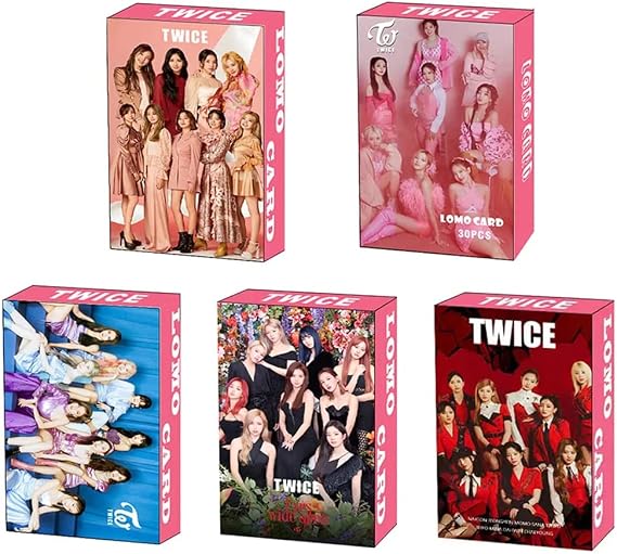 5 Pack/150 Pcs Kpop Twice Lomo Card Photocards with Greeting Card Postcards Box