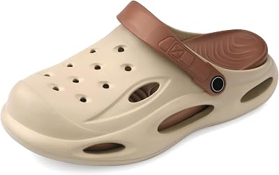 VONMAY Mens Arch Support Clogs Garden Shoes Slip-on Slides Comfortable Sandals Outdoor Beach Slippers with Romovable Cushion Insole