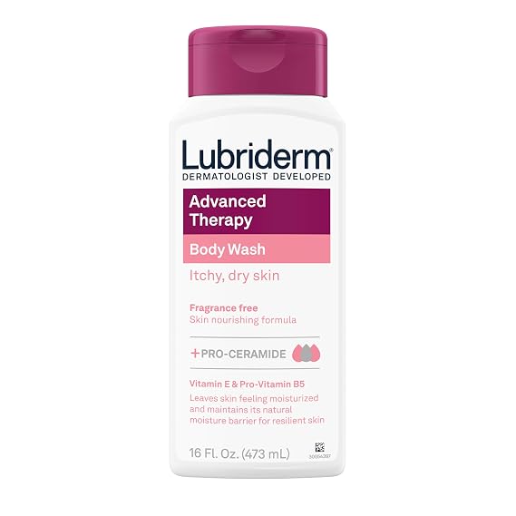 Lubriderm Advanced Therapy Unscented Body Wash, Vitamin E, 16 fl. Oz