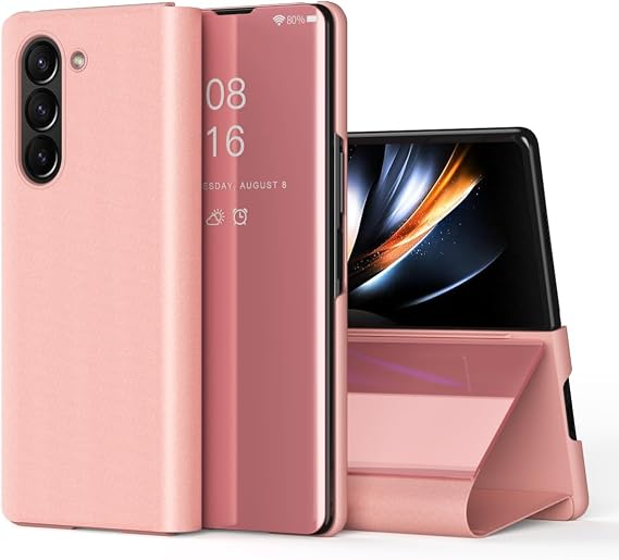 Glitter Mirror Case for Samsung Galaxy Z Fold 6 5G Rose Gold JM