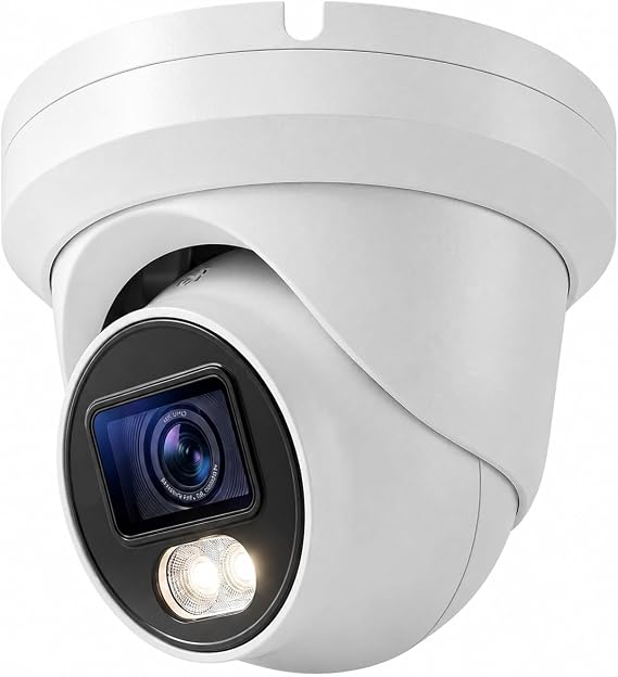 Real HD 5MP Color-Vu Full Color Night Version Turret PoE IP Camera Outdoor, 2.8mm Wide Angle, H.265, 65ft IP67 Waterproof, Must Work with a NVR, Does not Work by Itself