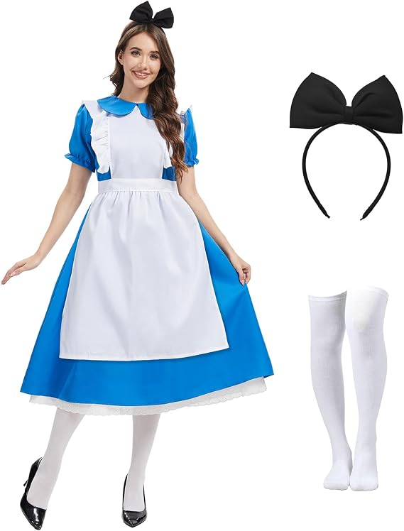 Women Blue Princess Dress Adult Fairytale Party Costume