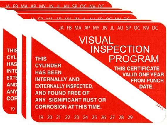 Six Pack Scuba Tank Visual Inspection Sticker VIP