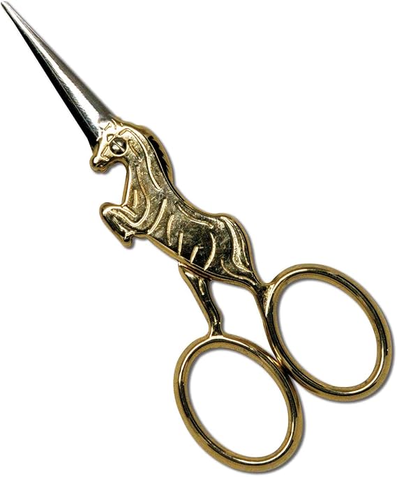 Sullivans 4-inch Unicorn Embroidery Scissors, Gold