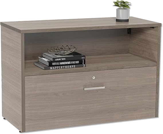 Linea Italia Urban 36" Credenza, Bottom Pedestal, 35.25w X 15.25d X 23.75h, Natural Walnut