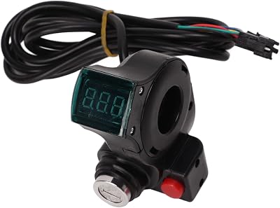 Electric Bike Twist Throttle ABS with Green Screen Lock Keys Electric Bike Throttle Grip for Replacement