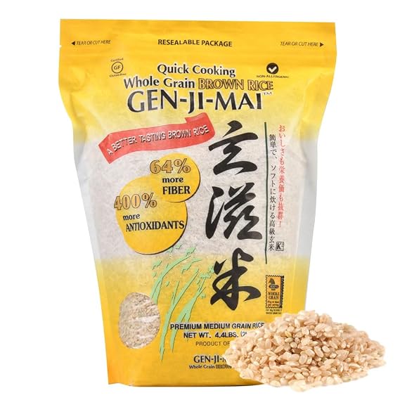 Quick Cooking Brown Rice Better Tasting Gen Ji Mai Whole Grain - Gluten-Free, 64% more Fiber, 400% more Antioxidants