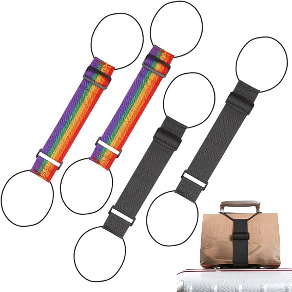 2026 Multi-Use Strong Adjustable Luggage Connector Straps,Flexible and Adjustable Elastic Fastening Belt for Luggage Strap,Luggage Connector Straps for Suitcases Travels Accessories (4pc)