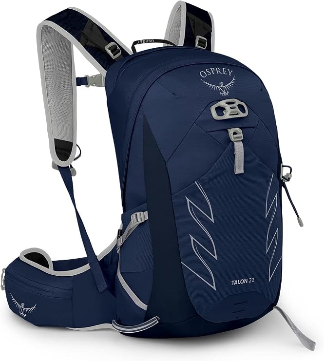 Osprey Talon 22L Men's Hiking Backpack with Hipbelt, Ceramic Blue, S/M, Extended Fit