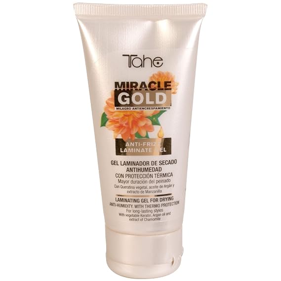 Tahe Miracle Gold Laminating Gel Anti-Humidity Quick-Dry with Thermal Protection and Anti-Frizz, 50 ml