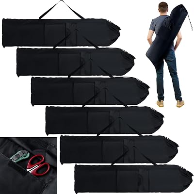 6 Pcs 43 x 9 Inch Camp Chair Replacement Bag Foldable Camping Bag Large Portable Carrying with Handle Strap and 2 Pockets for Outdoor, No Chair Included