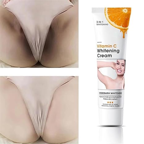Skin Whitening Cream for Body - Lightening Cream for Intimate Areas and Whitening Vitamin C Dark Spot Remover Corrector for Neck Armpit Underarm Elbow Inner Thigh and Knees Bikini (1 Piece)