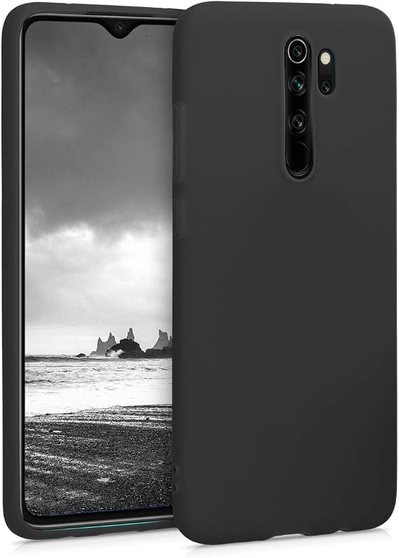 kwmobile Case Compatible with Xiaomi Redmi Note 8 Pro Case - Soft Slim Protective TPU Silicone Cover - Black Matte