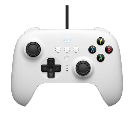 8BitDo Ultimate Wired Controller, USB Wired Controller for PC Windows 10, Android, Steam Deck, Raspberry Pi and Switch (White)