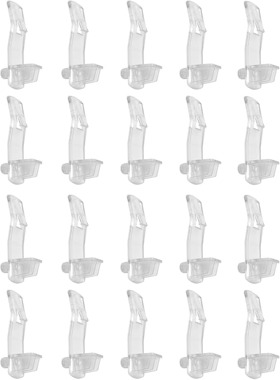 20-Pack Clear Plastic Shelf Support Pegs (6.35mm/0.25inch) - Precision Fit, Adjustable & Self-Locking for Cabinets, Bookshelves, and Furniture (Easy Install, Sturdy Hold)